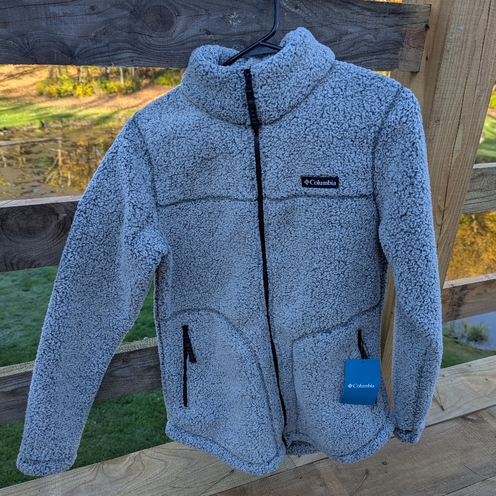 Columbia Soft Gray Sherpa Jacket - Picture 1 of 2